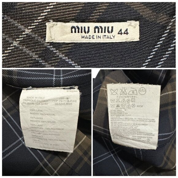 MIU MIU Tartan Plaid Straight Wool Skirt, Size 44 Italy - Picture 3 of 13